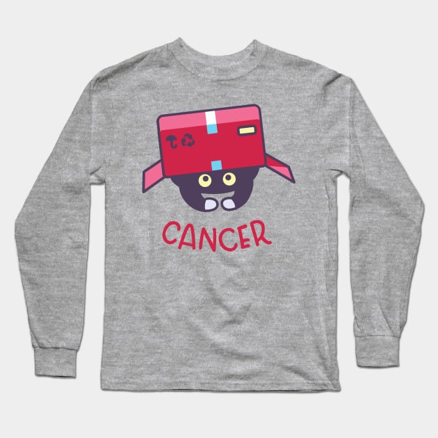 Funny Cancer Cat Horoscope Tshirt - Astrology and Zodiac Gift Ideas! Long Sleeve T-Shirt by BansheeApps